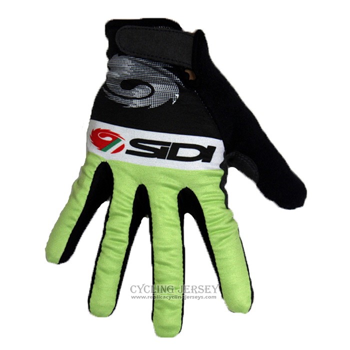 2020 Sidi Full Finger Gloves Cycling Black Green